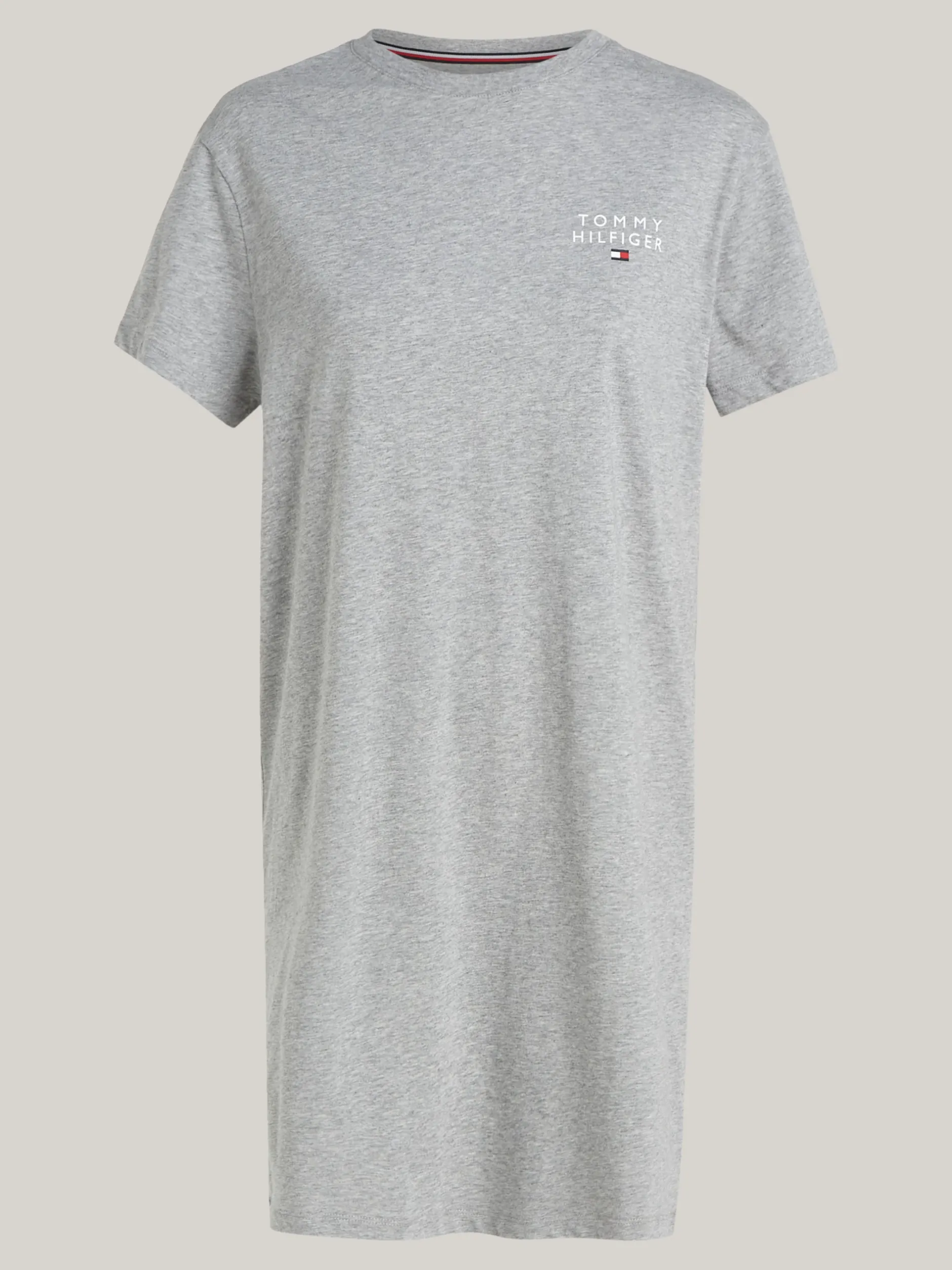 Piżamy & Odziez Nocna*Tommy Hilfiger T-shirtowa Koszula Nocna Z Rękawem 1/2 LIGHT GREY HEATHER