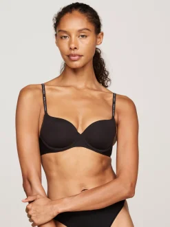 Biustonosze|Bielizna*Tommy Hilfiger Usztywniany Biustonosz Typu Demi Z Logo BLACK