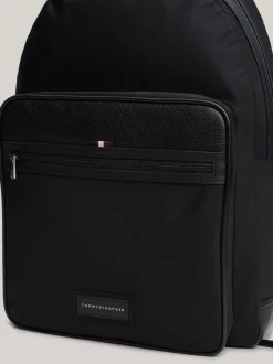 Plecaki*Tommy Hilfiger Usztywniany Plecak Casual Z Naszywką Z Logo BLACK