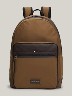 Plecaki*Tommy Hilfiger Usztywniany Plecak Casual Z Naszywką Z Logo BROWN OLIVE