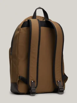 Plecaki*Tommy Hilfiger Usztywniany Plecak Casual Z Naszywką Z Logo BROWN OLIVE