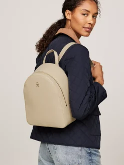 Plecaki*Tommy Hilfiger Usztywniany Plecak Hilfiger Monotype BEIGE