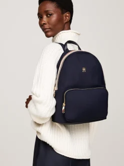 Plecaki*Tommy Hilfiger Usztywniany Plecak Z Monogramem TH SPACE BLUE