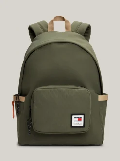Plecaki*Tommy Hilfiger Usztywniany Plecak Z Pikowanymi Kieszeniami PEWTER GREEN