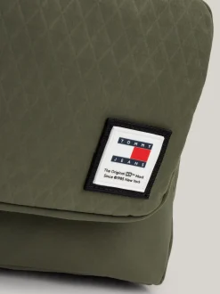 Plecaki*Tommy Hilfiger Usztywniany Plecak Z Pikowanymi Kieszeniami PEWTER GREEN
