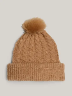 Czapki|Czapki I Szaliki*Tommy Hilfiger Warkoczowa Czapka Typu Beanie Z Wełną Z Alpaki BEIGE