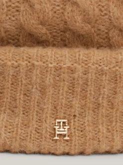 Czapki|Czapki I Szaliki*Tommy Hilfiger Warkoczowa Czapka Typu Beanie Z Wełną Z Alpaki BEIGE
