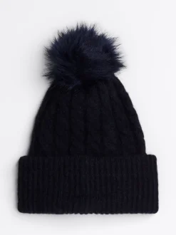 Czapki|Czapki I Szaliki*Tommy Hilfiger Warkoczowa Czapka Typu Beanie Z Wełną Z Alpaki SPACE BLUE