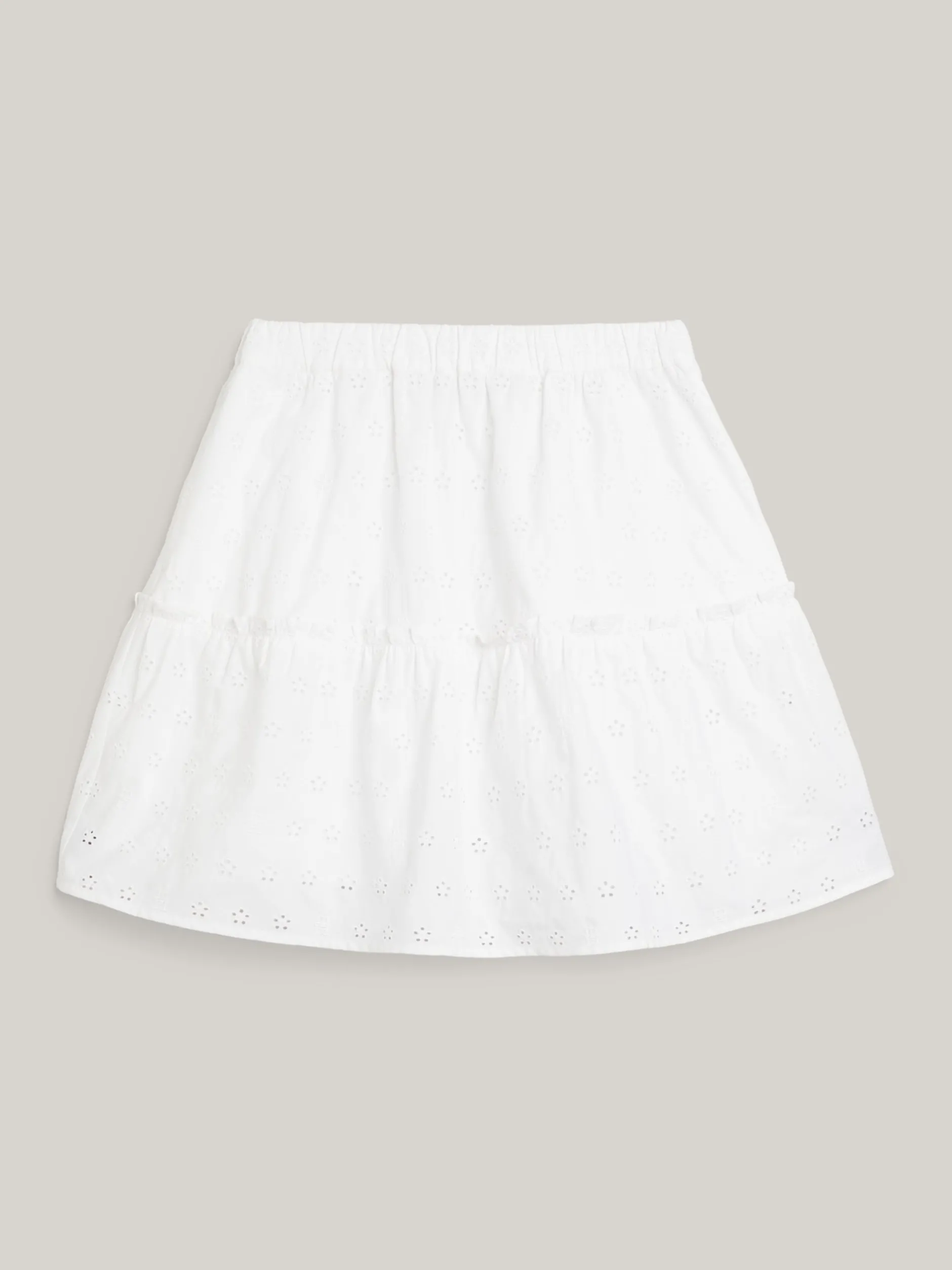 Spodnie, Szorty I Spódnice*Tommy Hilfiger Warstwowa Spódnica TH Monogram Z Haftem Angielskim WHITE