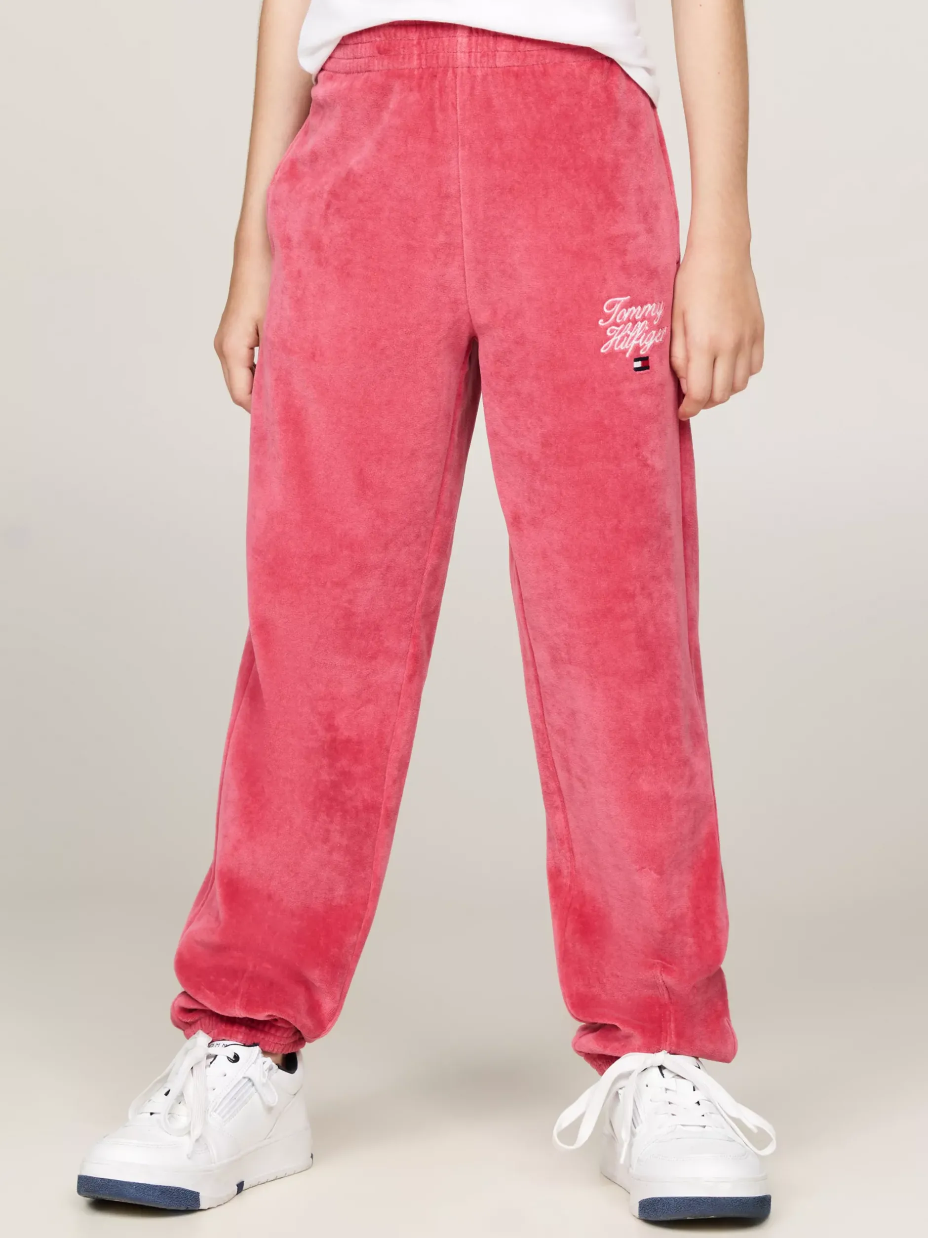Spodnie, Szorty I Spódnice*Tommy Hilfiger Welurowe Joggery Z Mankietami HERITAGE PINK