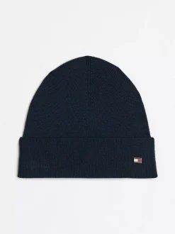 Czapki|Czapki I Szaliki*Tommy Hilfiger Wełniana Czapka Typu Beanie Z Flagą Hilfiger MILITARY DENIM