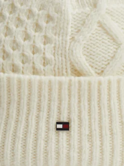 Czapki|Czapki I Szaliki*Tommy Hilfiger Wełniana Czapka Typu Beanie Z Flagą Hilfiger IVORY