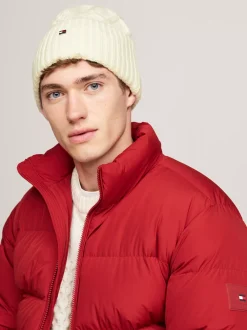 Czapki|Czapki I Szaliki*Tommy Hilfiger Wełniana Czapka Typu Beanie Z Flagą Hilfiger IVORY
