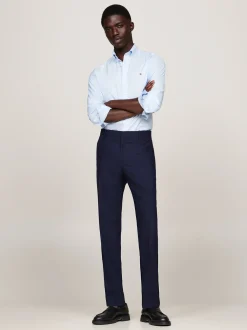Spodnie|Garnitury I Kostiumy*Tommy Hilfiger Wełniane Spodnie Z Kantami Z Przodu BLUE