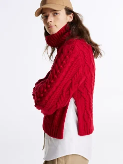 Swetry|Dzianina*Tommy Hilfiger Wełniany Golf O Kroju Oversize PRIMARY RED