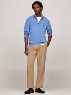 Sweter Z Zamkiem|Swetry*Tommy Hilfiger Wełniany Półgolf Z Zapięciem Na Zamek BLUE SPELL HEATHER
