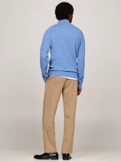 Sweter Z Zamkiem|Swetry*Tommy Hilfiger Wełniany Półgolf Z Zapięciem Na Zamek BLUE SPELL HEATHER