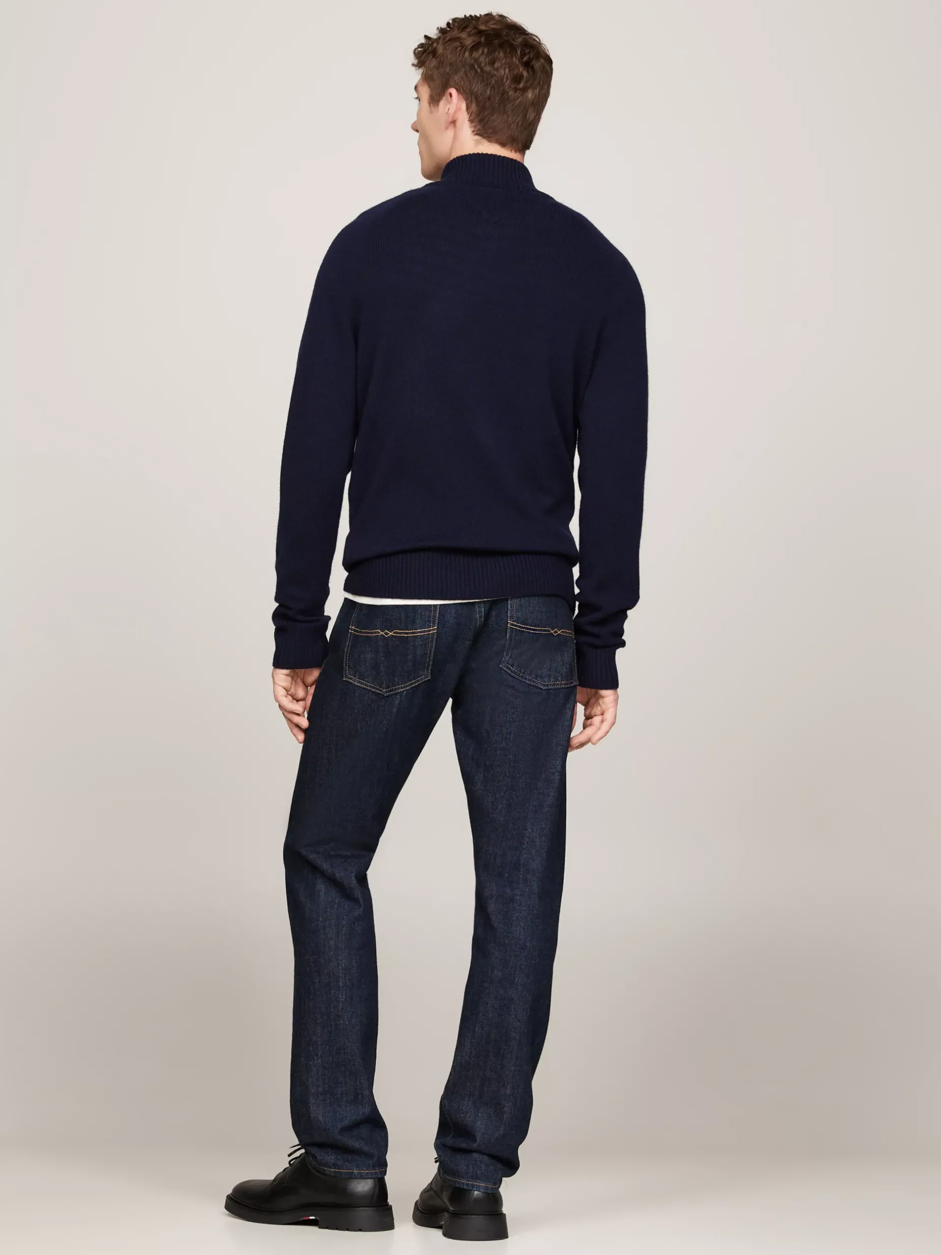 Sweter Z Zamkiem|Swetry*Tommy Hilfiger Wełniany Półgolf Z Zapięciem Na Zamek DESERT SKY