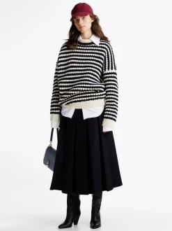Swetry|Dzianina*Tommy Hilfiger Wełniany Sweter O Kroju Oversize NAVY/SNOWFLAKE
