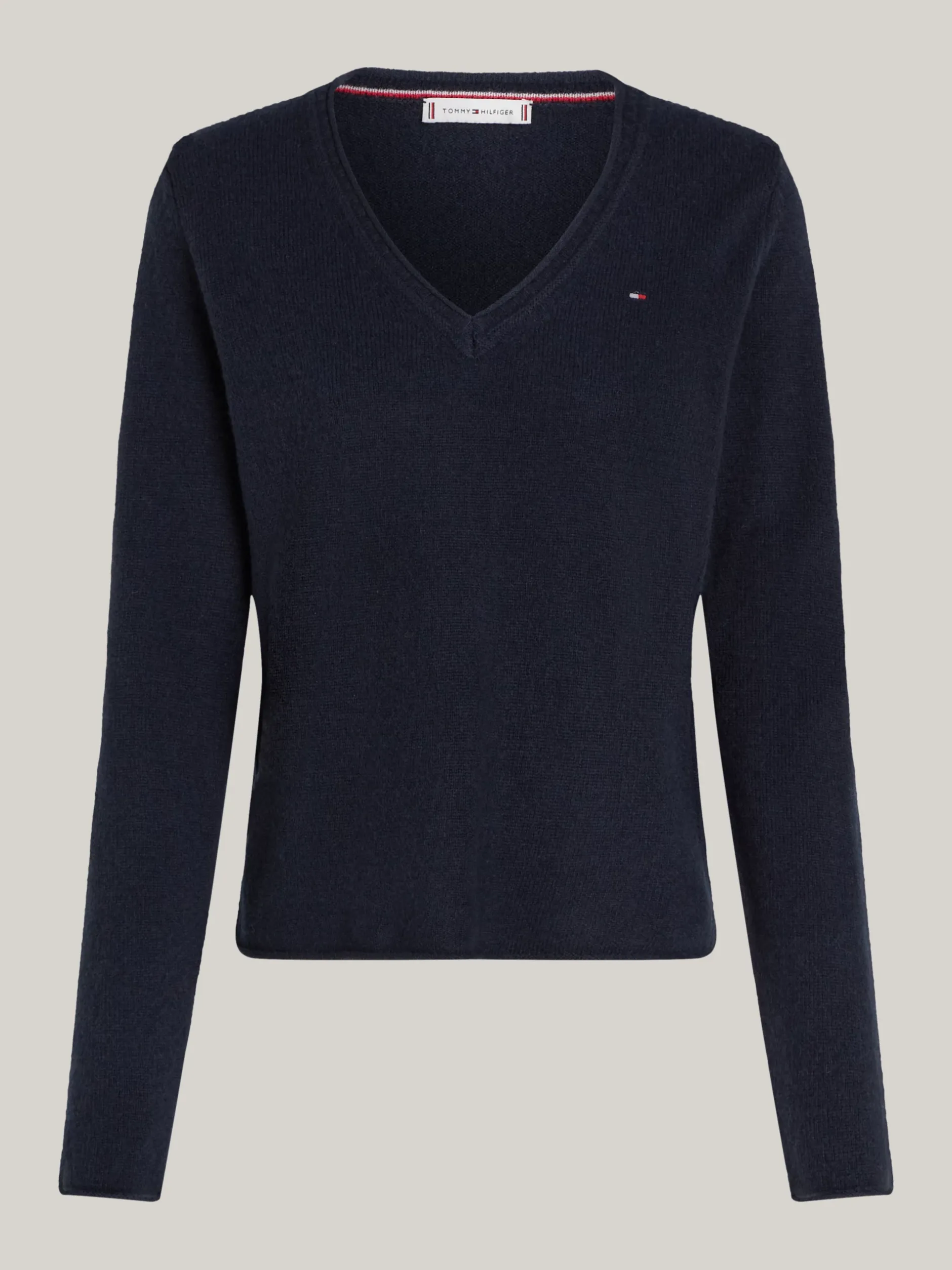Swetry Z Okrągłym Dekoltem|Swetry*Tommy Hilfiger Wełniany Sweter Z Dekoltem W Szpic DESERT SKY