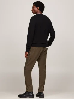 Swetry Z Okrągłym Dekoltem|Swetry*Tommy Hilfiger Wełniany Sweter Z Okrągłym Dekoltem BLACK