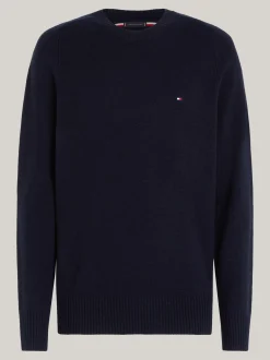 Swetry Z Okrągłym Dekoltem|Swetry*Tommy Hilfiger Wełniany Sweter Z Okrągłym Dekoltem DESERT SKY