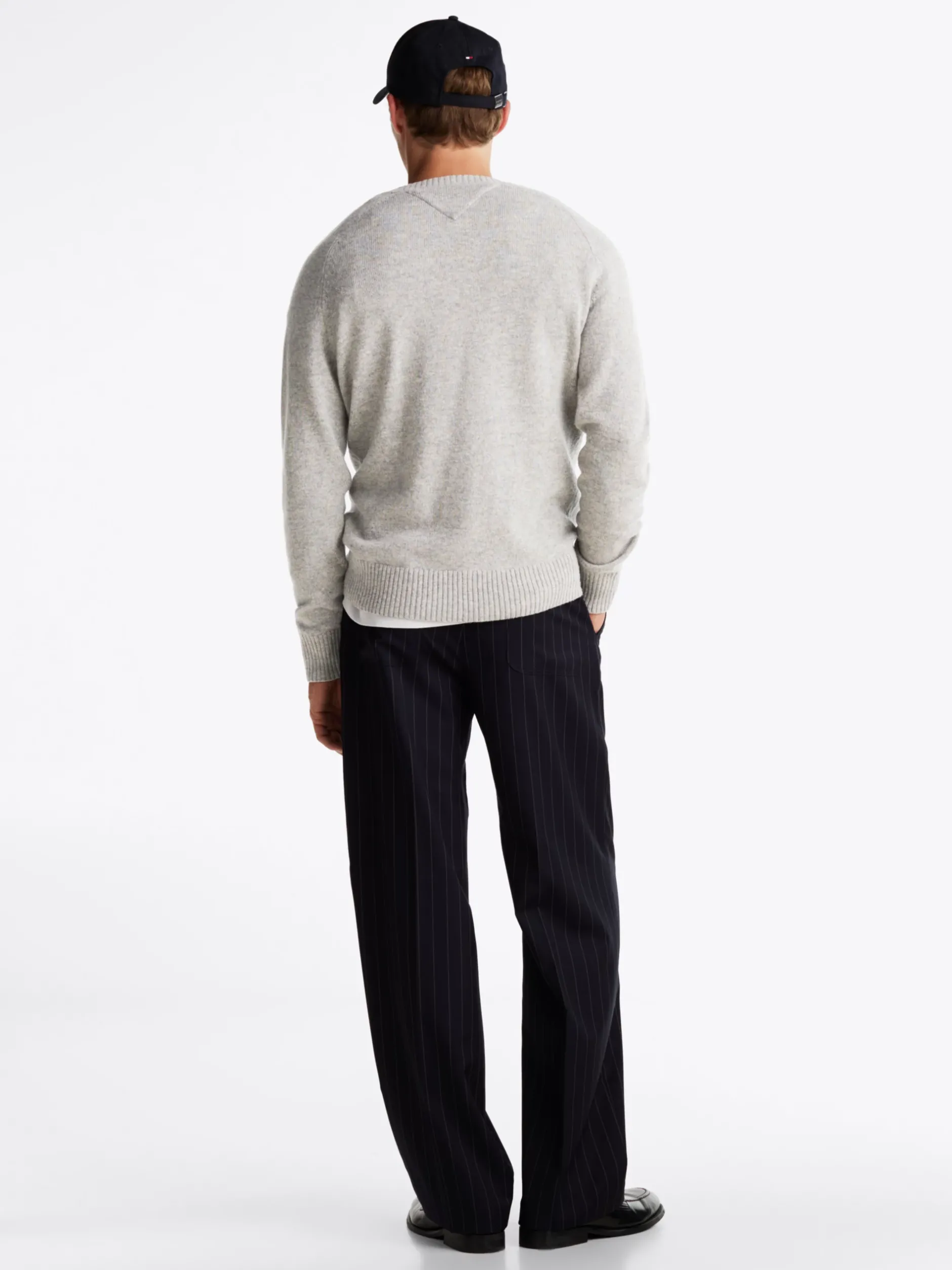 Swetry Z Okrągłym Dekoltem|Swetry*Tommy Hilfiger Wełniany Sweter Z Okrągłym Dekoltem LIGHT GREY HEATHER