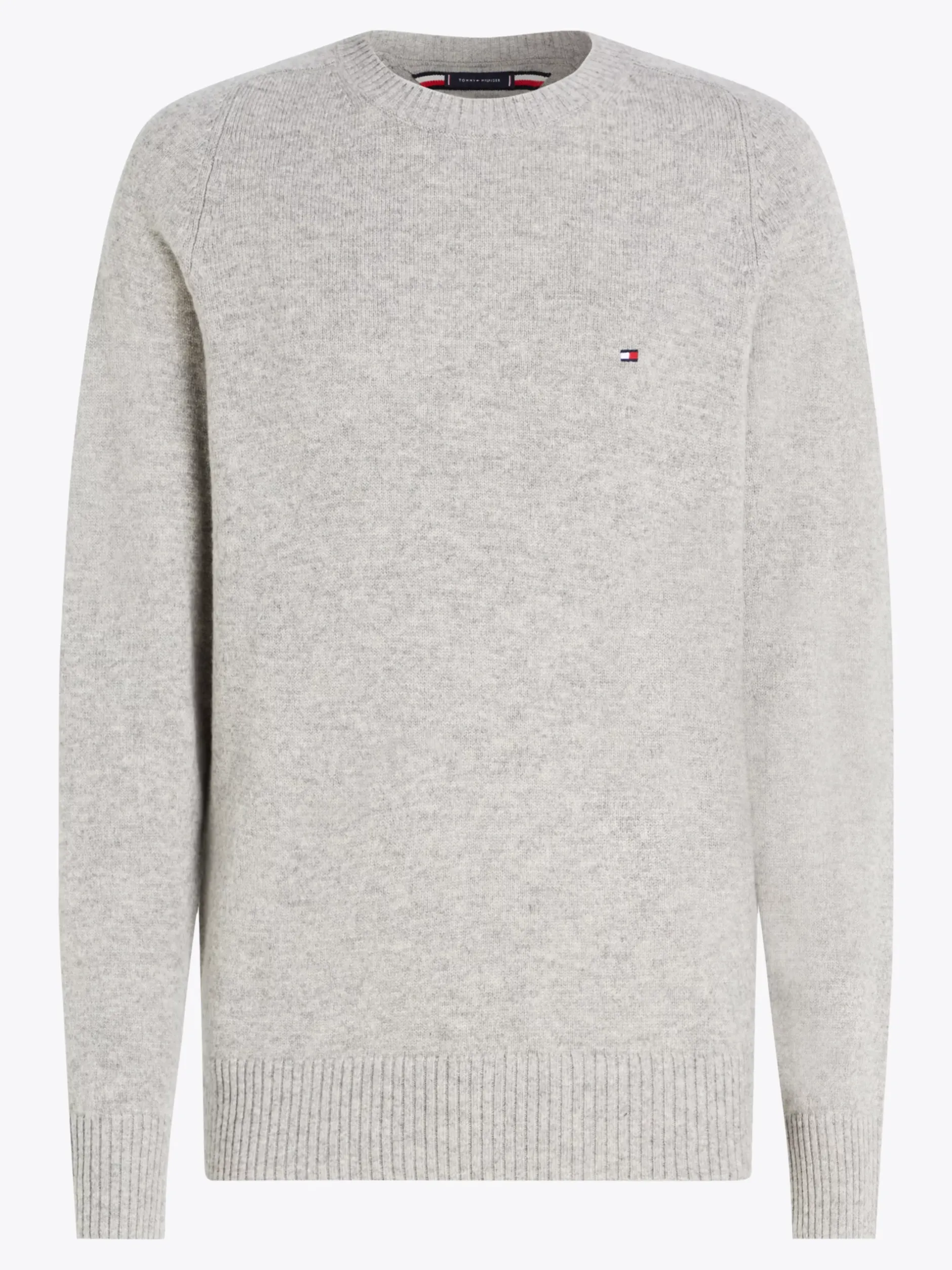 Swetry Z Okrągłym Dekoltem|Swetry*Tommy Hilfiger Wełniany Sweter Z Okrągłym Dekoltem LIGHT GREY HEATHER