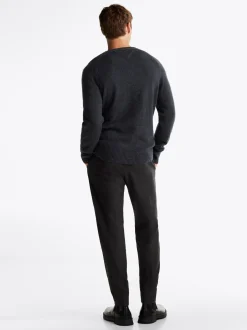 Swetry Z Okrągłym Dekoltem|Swetry*Tommy Hilfiger Wełniany Sweter Z Okrągłym Dekoltem DARK GREY HEATHER