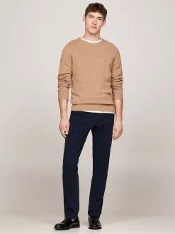 Swetry Z Okrągłym Dekoltem|Swetry*Tommy Hilfiger Wełniany Sweter Z Okrągłym Dekoltem SAFARI CANVAS HEATHER