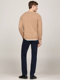 Swetry Z Okrągłym Dekoltem|Swetry*Tommy Hilfiger Wełniany Sweter Z Okrągłym Dekoltem SAFARI CANVAS HEATHER