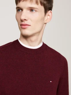 Swetry Z Okrągłym Dekoltem|Swetry*Tommy Hilfiger Wełniany Sweter Z Okrągłym Dekoltem DEEP ROUGE HEATHER