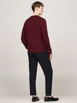 Swetry Z Okrągłym Dekoltem|Swetry*Tommy Hilfiger Wełniany Sweter Z Okrągłym Dekoltem DEEP ROUGE HEATHER