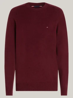 Swetry Z Okrągłym Dekoltem|Swetry*Tommy Hilfiger Wełniany Sweter Z Okrągłym Dekoltem DEEP ROUGE HEATHER