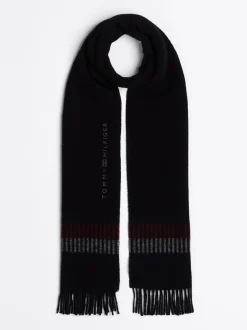 Czapki I Szaliki*Tommy Hilfiger Wełniany Szalik Corporate BLACK