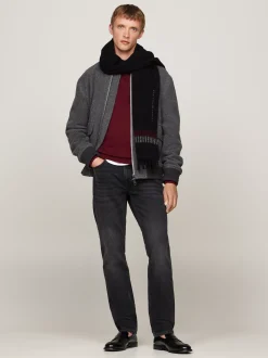 Czapki I Szaliki*Tommy Hilfiger Wełniany Szalik Corporate BLACK