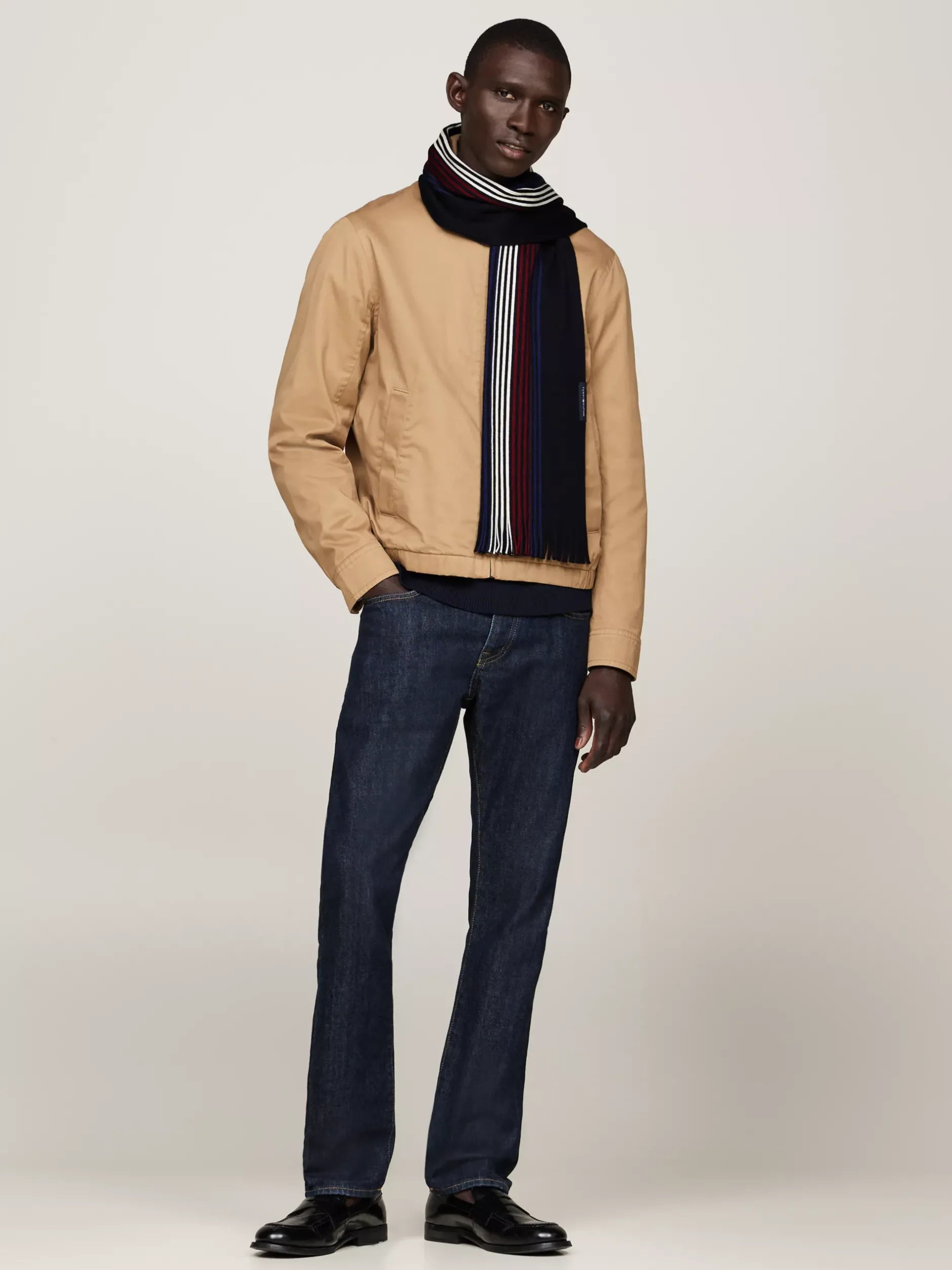 Czapki I Szaliki*Tommy Hilfiger Wełniany Szalik Corporate SPACE BLUE
