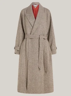 Kurtki & Płaszcze|Wełniane Płaszcze*Tommy Hilfiger Wełniany Trencz Ze Splotem W Jodełkę CASUAL WOVENS HERRINGBONE