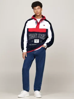 Kurtki & Płaszcze*Tommy Hilfiger Wiatrówka Chicago Wkładana Przez Głowę COASTAL COBALT / MULTI