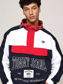 Kurtki & Płaszcze*Tommy Hilfiger Wiatrówka Chicago Wkładana Przez Głowę COASTAL COBALT / MULTI