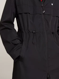 Kurtki & Płaszcze*Tommy Hilfiger Wiatrówka Chicago Z Kapturem I ściąganą Talią BLACK