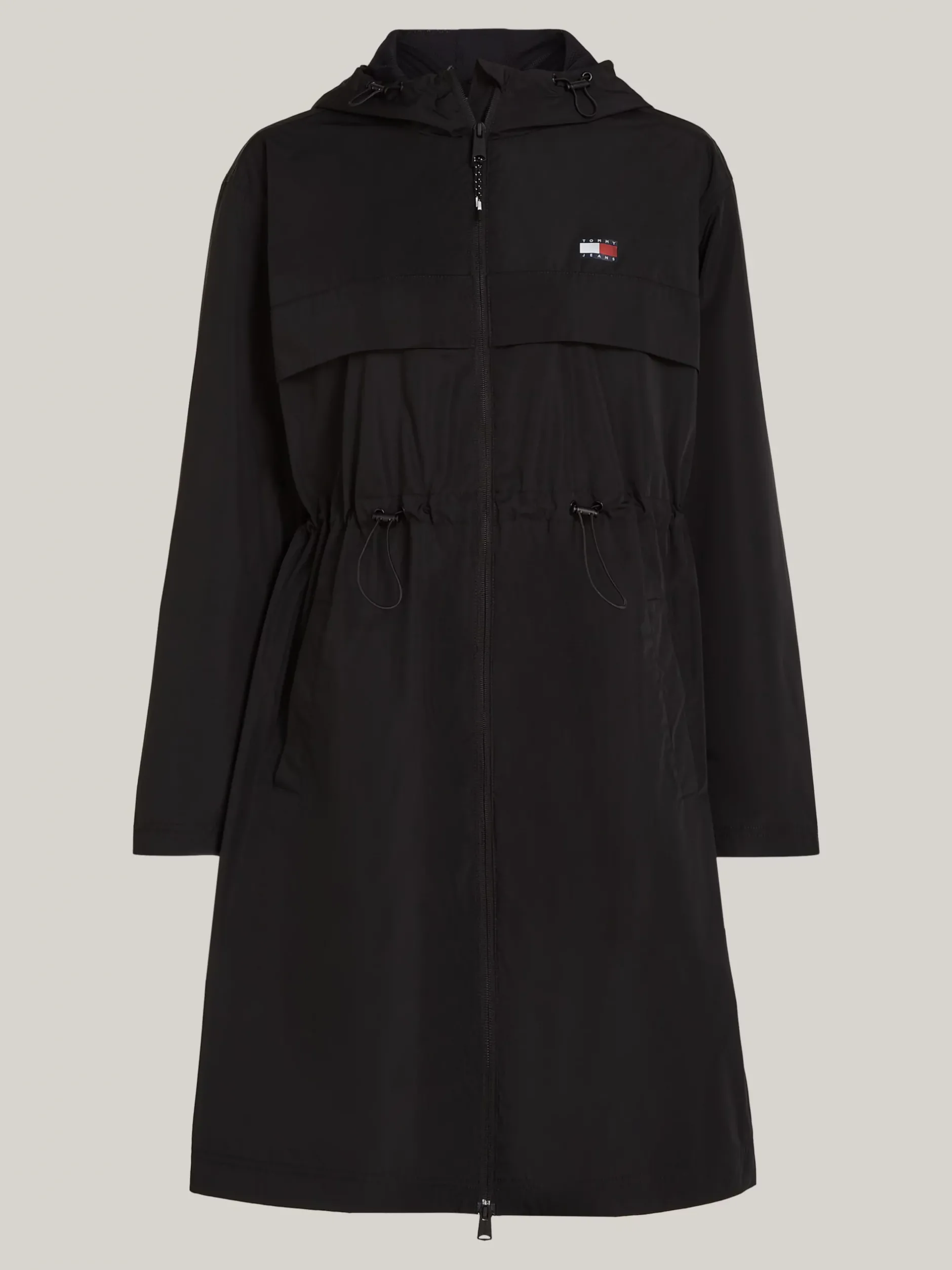 Kurtki & Płaszcze*Tommy Hilfiger Wiatrówka Chicago Z Kapturem I ściąganą Talią BLACK