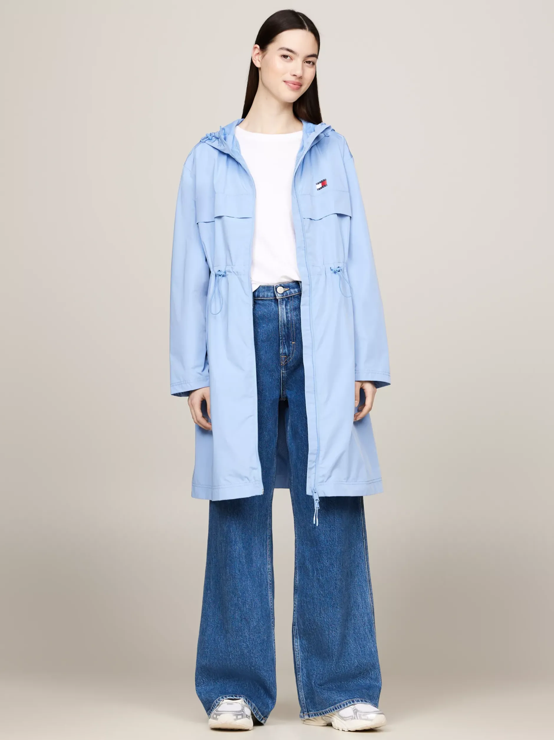 Kurtki & Płaszcze*Tommy Hilfiger Wiatrówka Chicago Z Kapturem I ściąganą Talią WESTSIDE BLUE