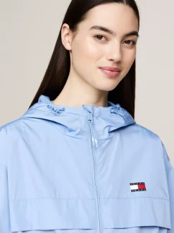 Kurtki & Płaszcze*Tommy Hilfiger Wiatrówka Chicago Z Kapturem I ściąganą Talią WESTSIDE BLUE