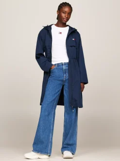 Kurtki & Płaszcze*Tommy Hilfiger Wiatrówka Chicago Z Kapturem I ściąganą Talią DARK NIGHT NAVY