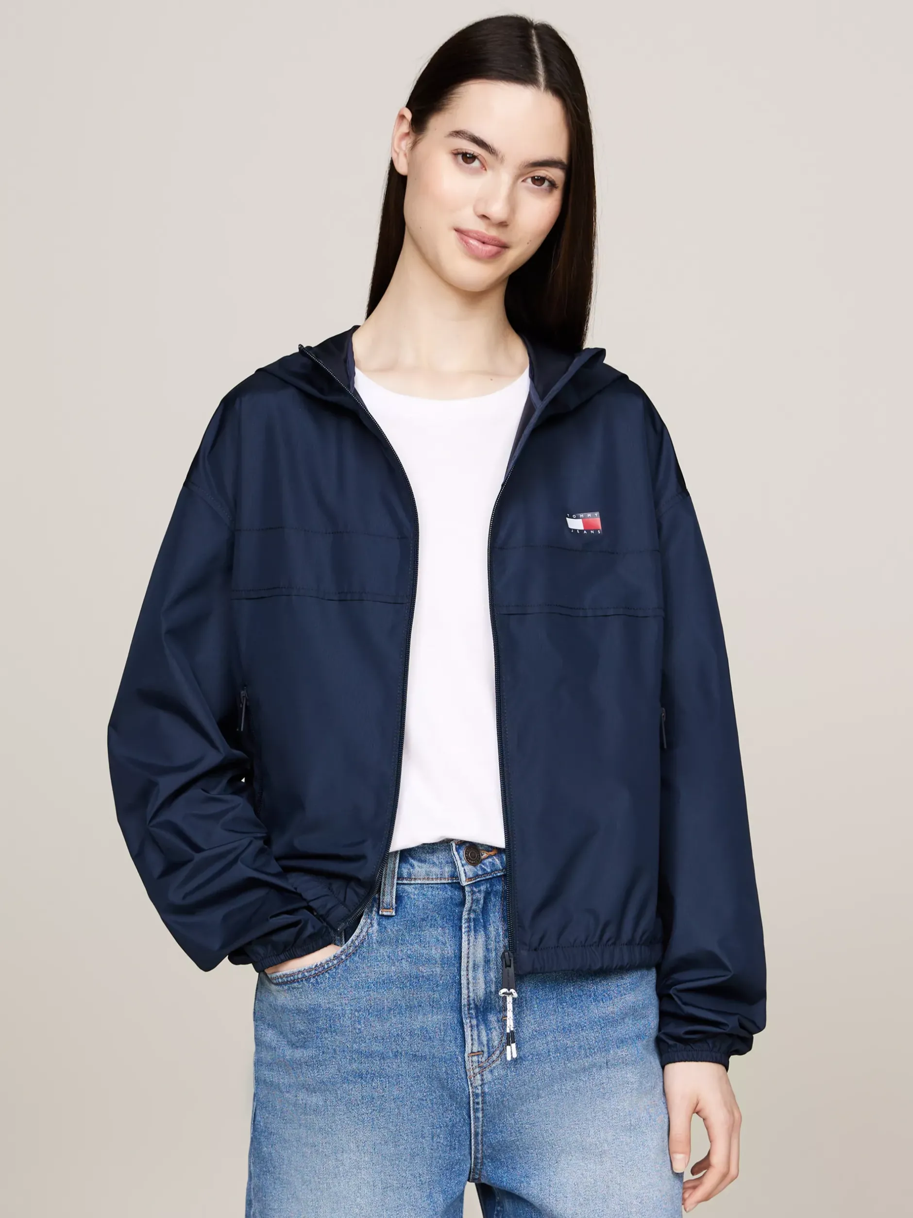 Kurtki & Płaszcze*Tommy Hilfiger Wiatrówka Chicago Z Kapturem DARK NIGHT NAVY