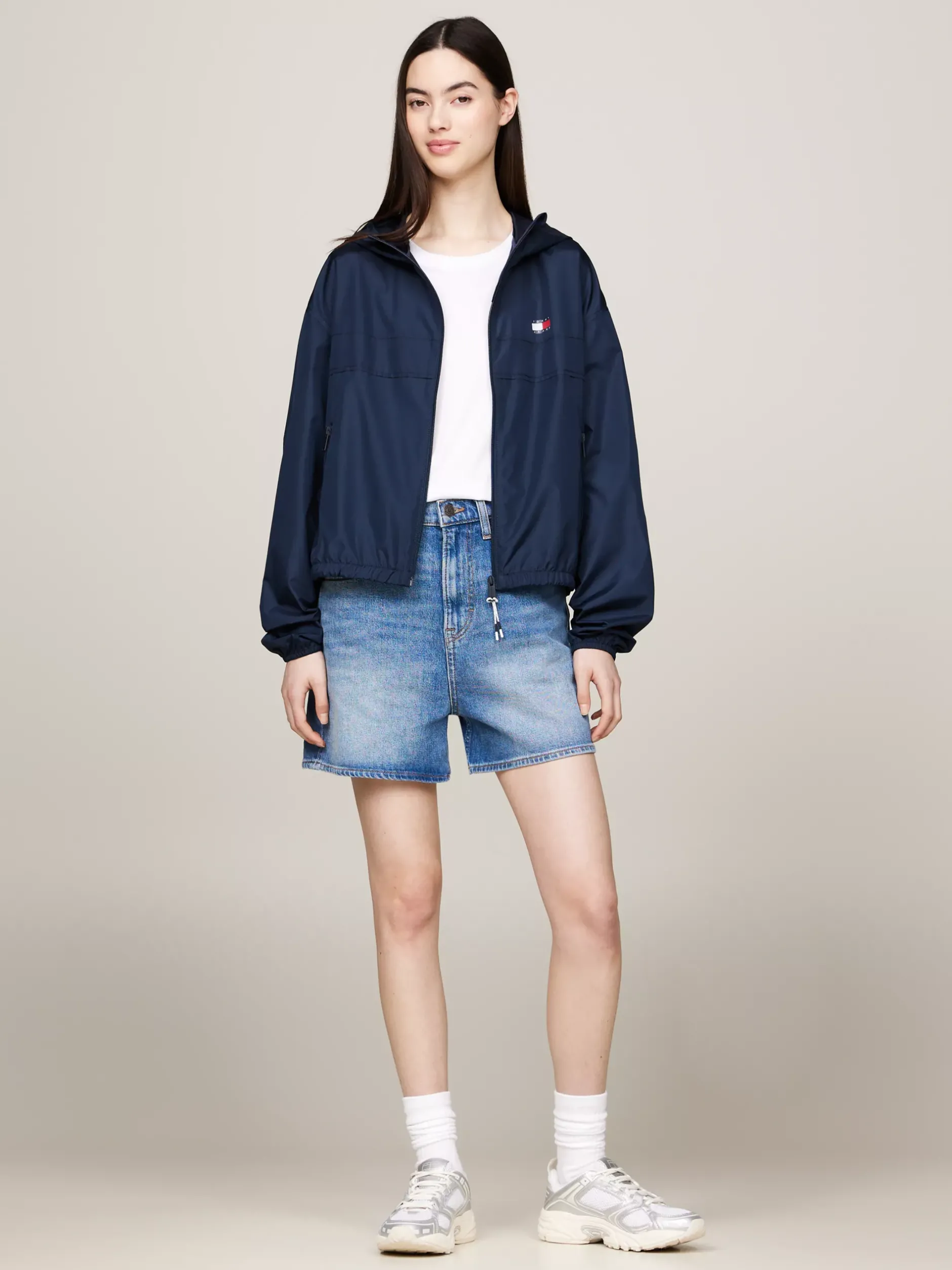 Kurtki & Płaszcze*Tommy Hilfiger Wiatrówka Chicago Z Kapturem DARK NIGHT NAVY