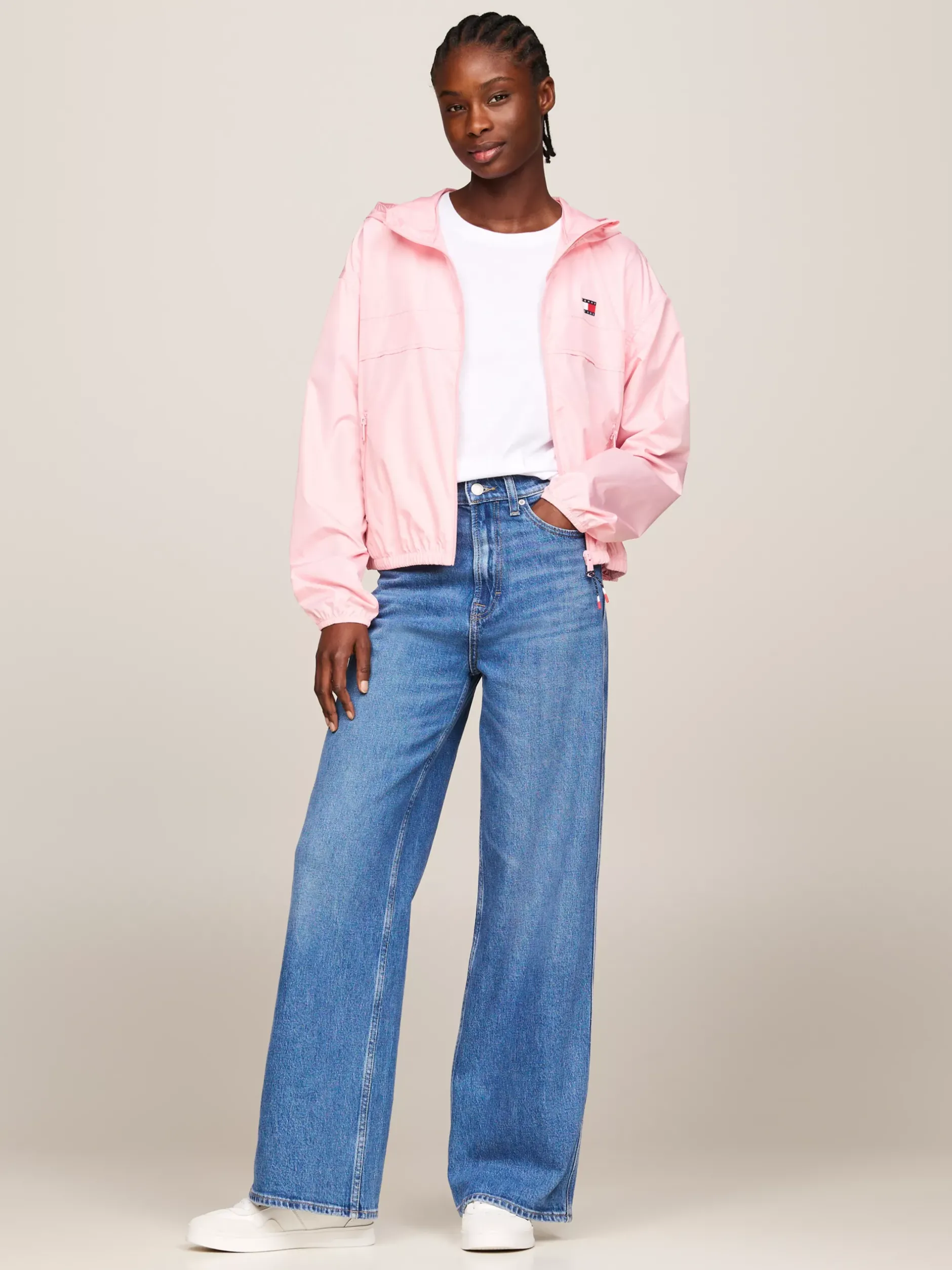 Kurtki & Płaszcze*Tommy Hilfiger Wiatrówka Chicago Z Kapturem BALLET PINK