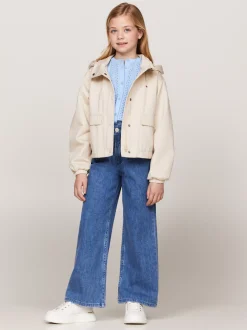 Kurtki I Płaszcze*Tommy Hilfiger Wiatrówka O Luźnym Kroju Z Diagonalu CLASSIC BEIGE