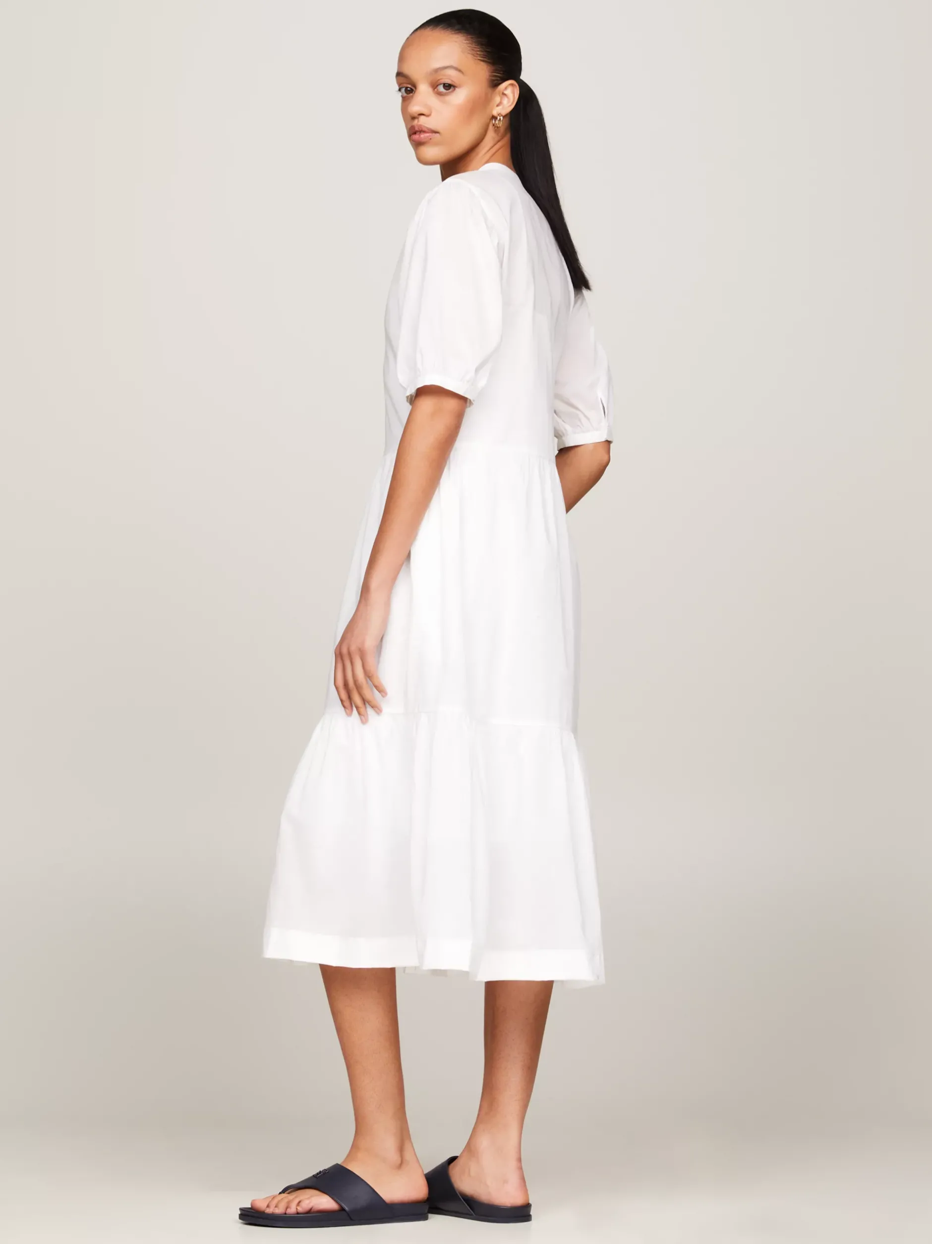 Sukienki*Tommy Hilfiger Woalowa Sukienka Maxi TH OPTIC WHITE